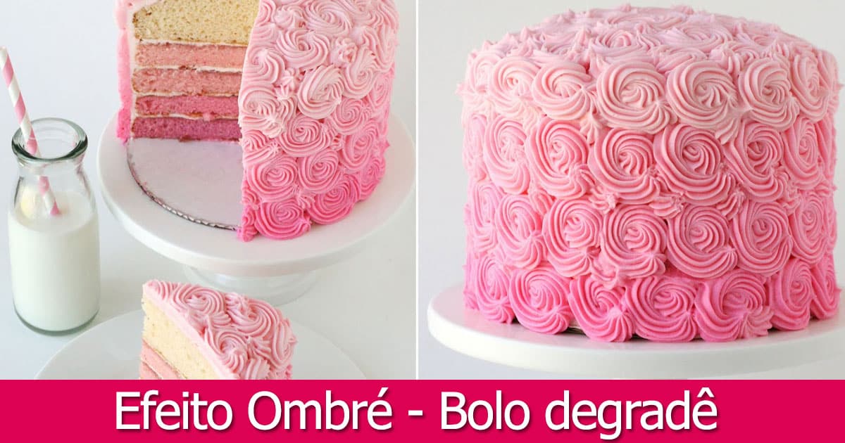 Bolo feminino, Chantilly rosa e branco, Redondo, Rosas de chantilly, Espátula de textura