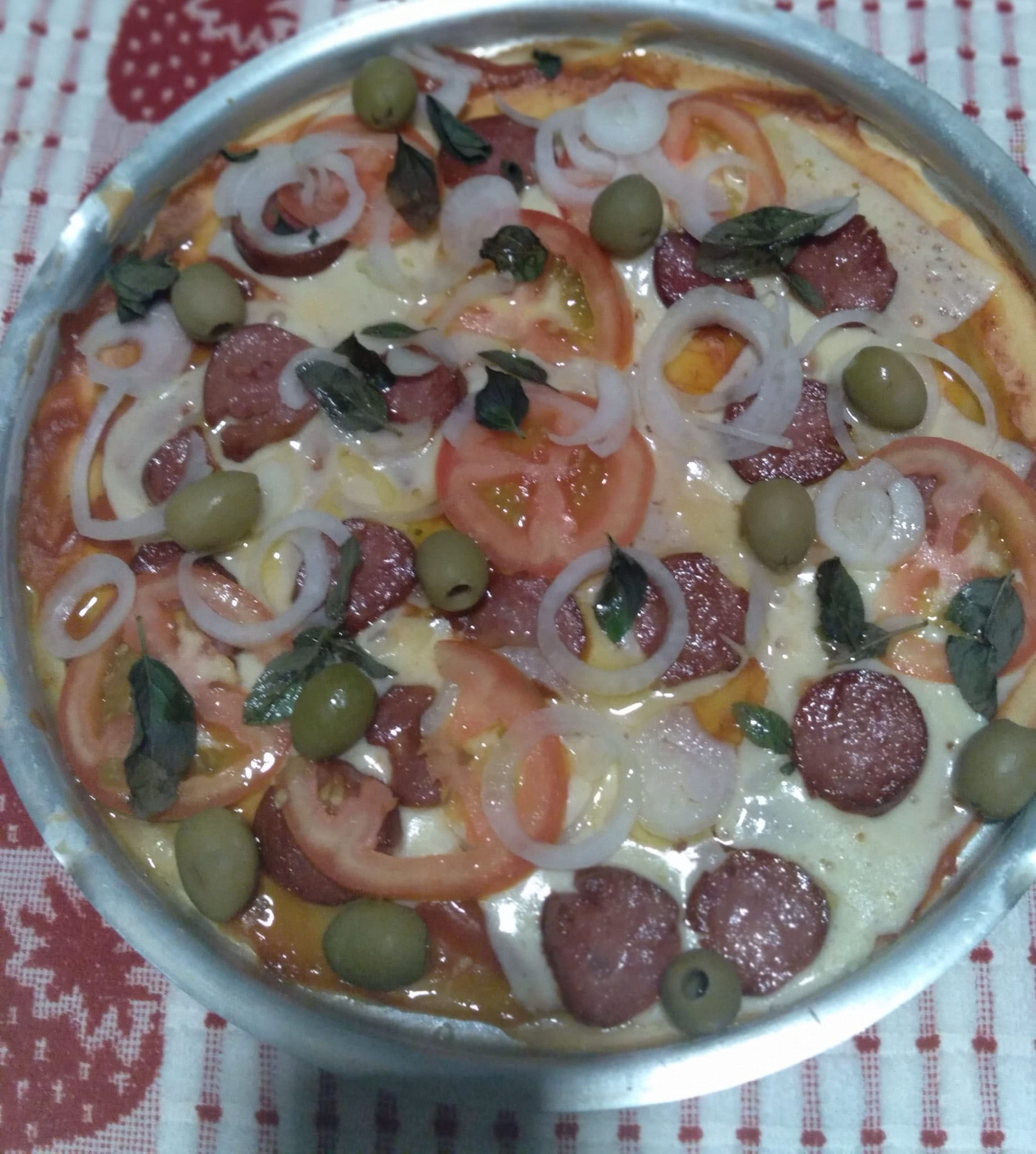 pizza caseira liquidificador