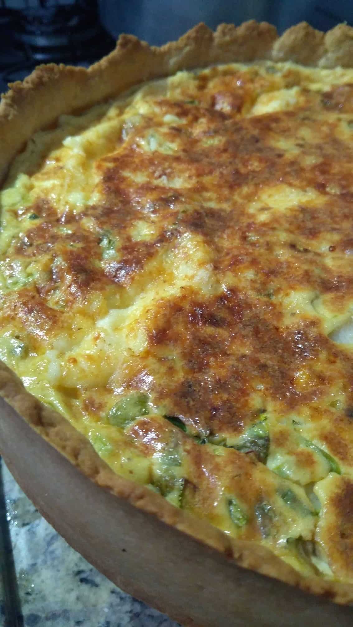 quiche alho poro assado